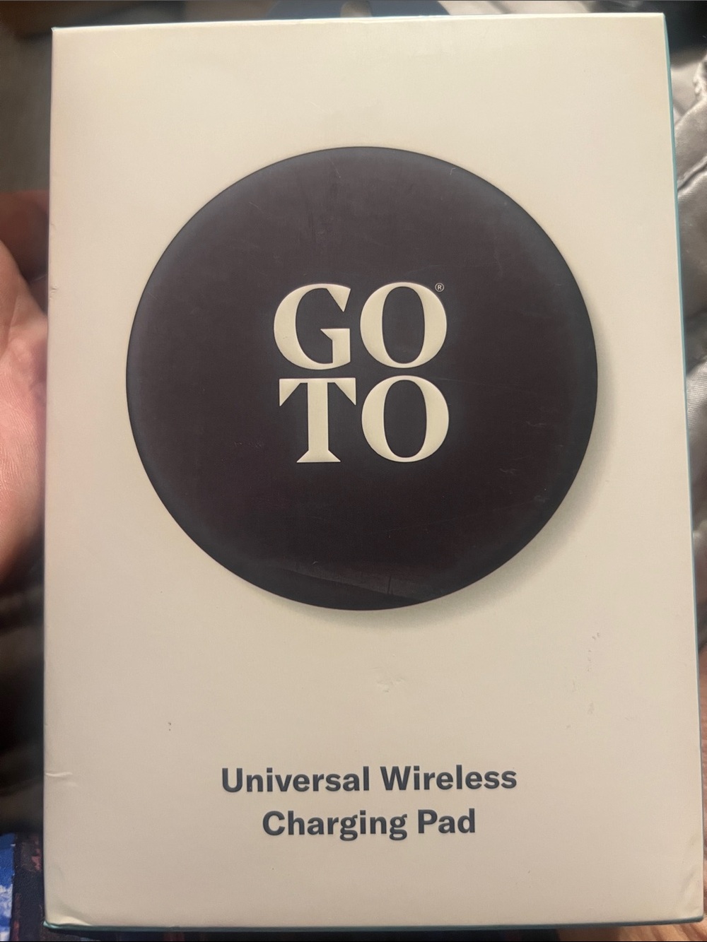 Go-To Black Wireless Charging Pad with White Logo